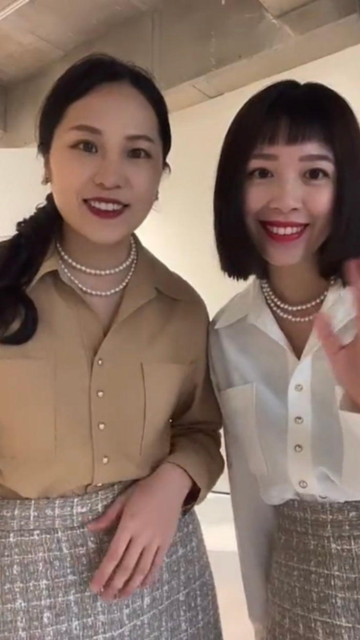 設計感絲滑天絲剪裁襯衫 T2303 白/卡其/黑