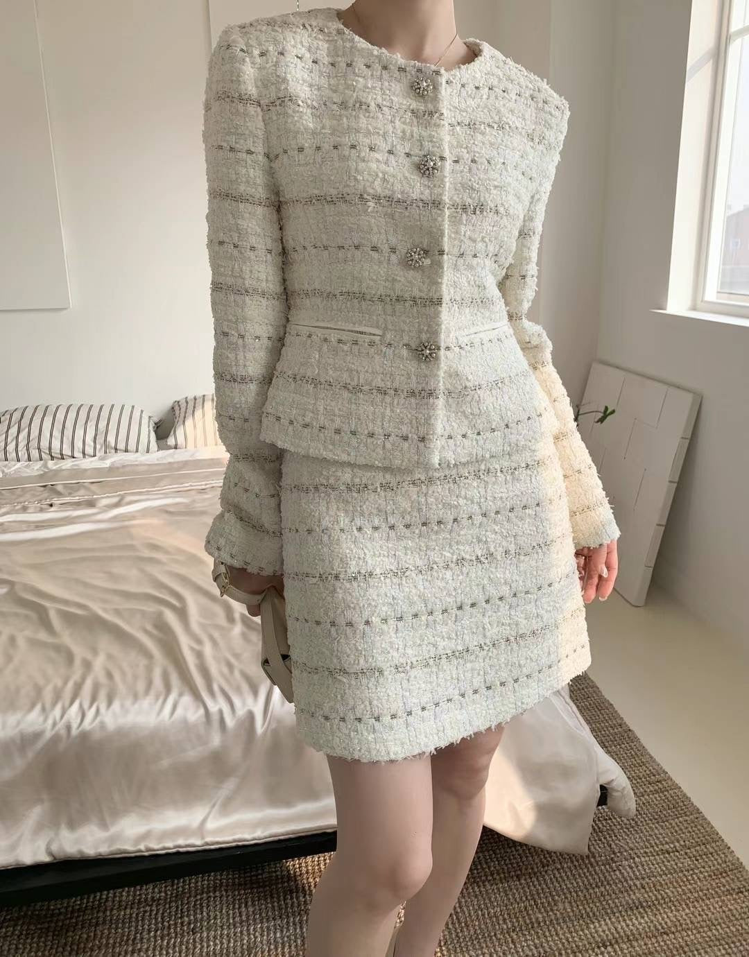 花黑腰身毛呢外套10%Wool JK2321