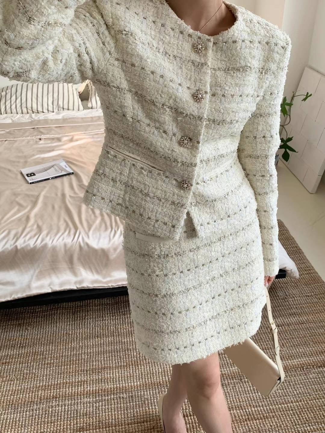 花黑腰身毛呢外套10%Wool JK2321