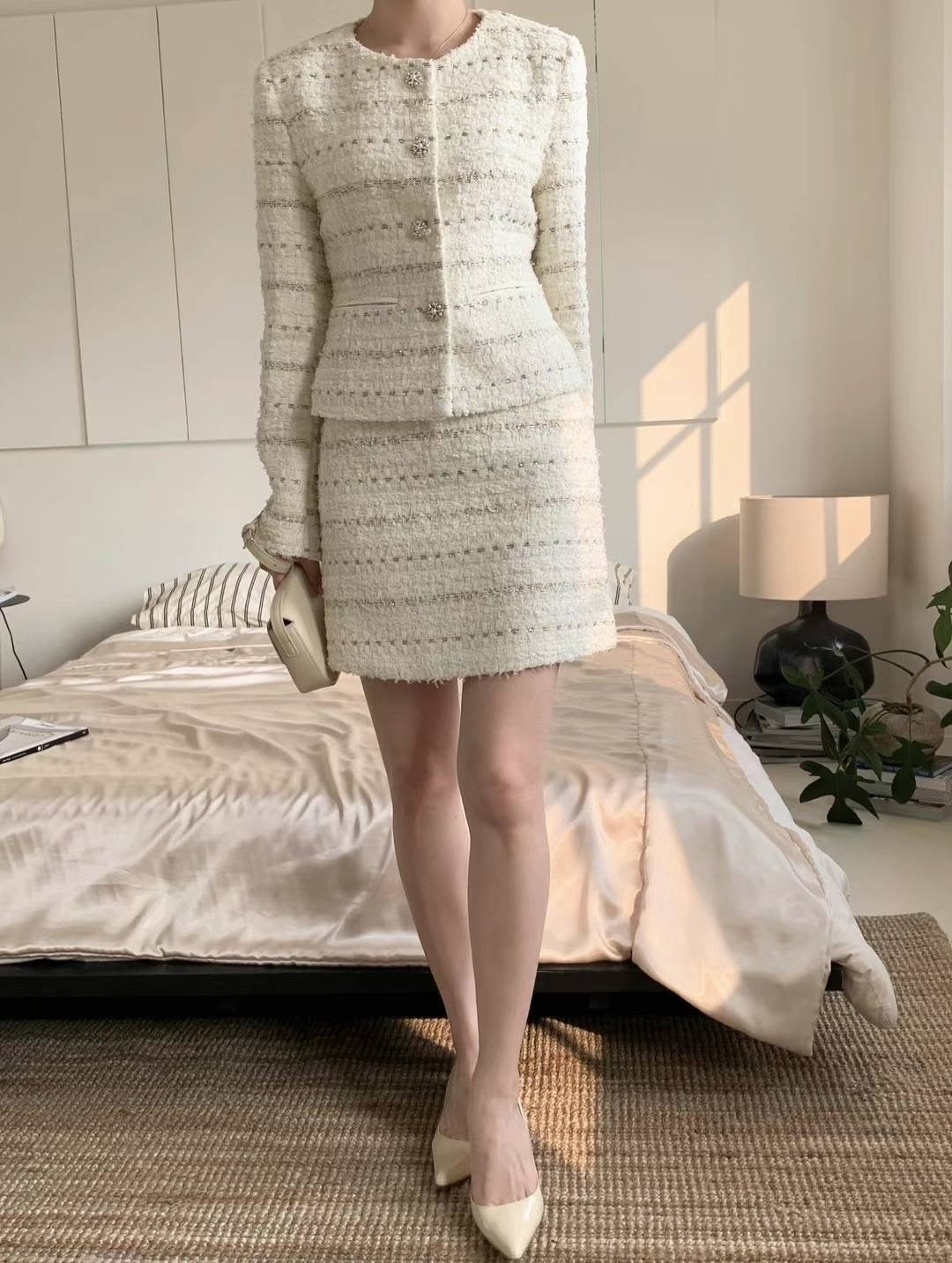 花黑腰身毛呢外套10%Wool JK2321