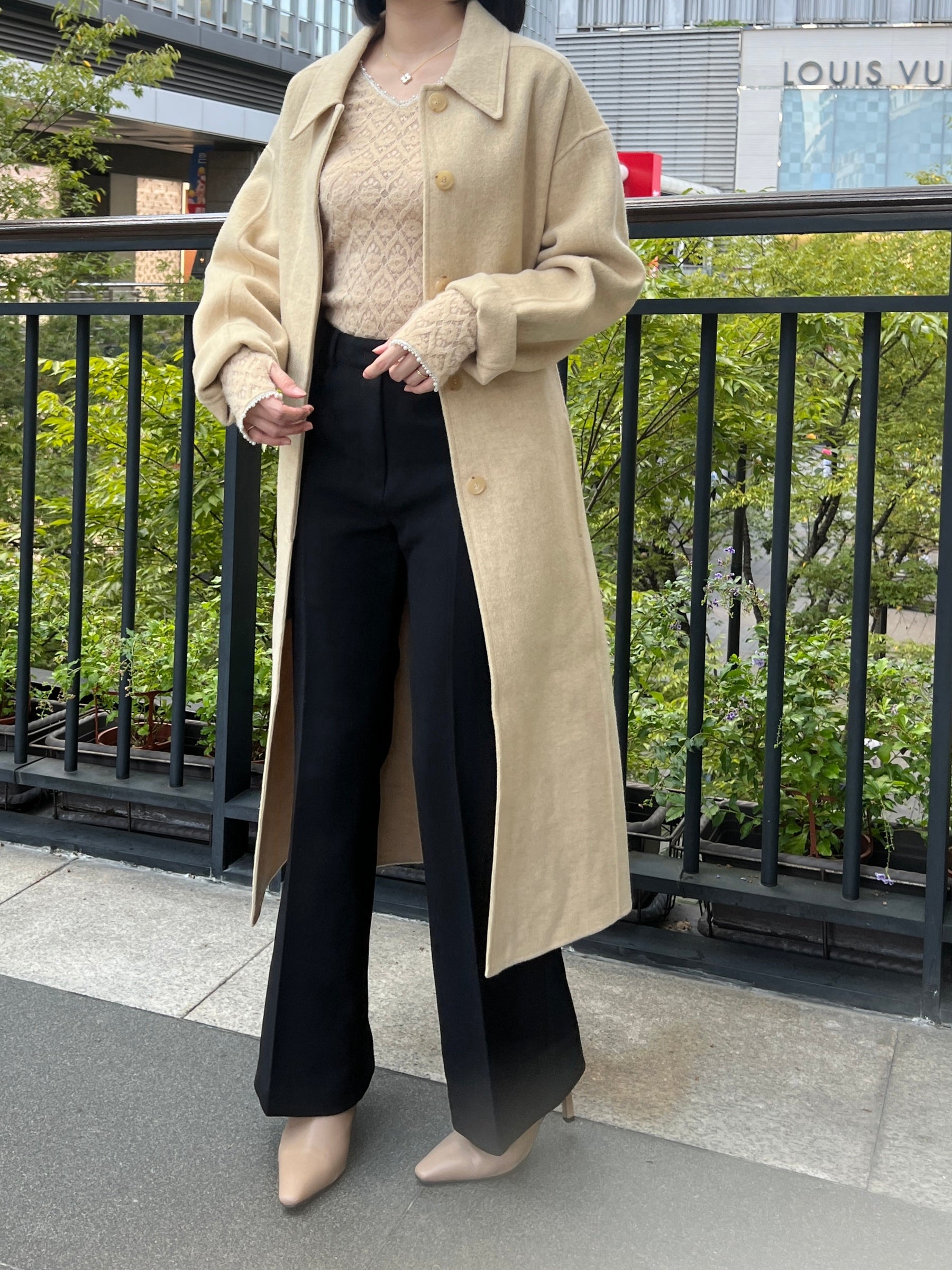 時髦設計 排釦手工羊毛大衣 90%Wool HW2302