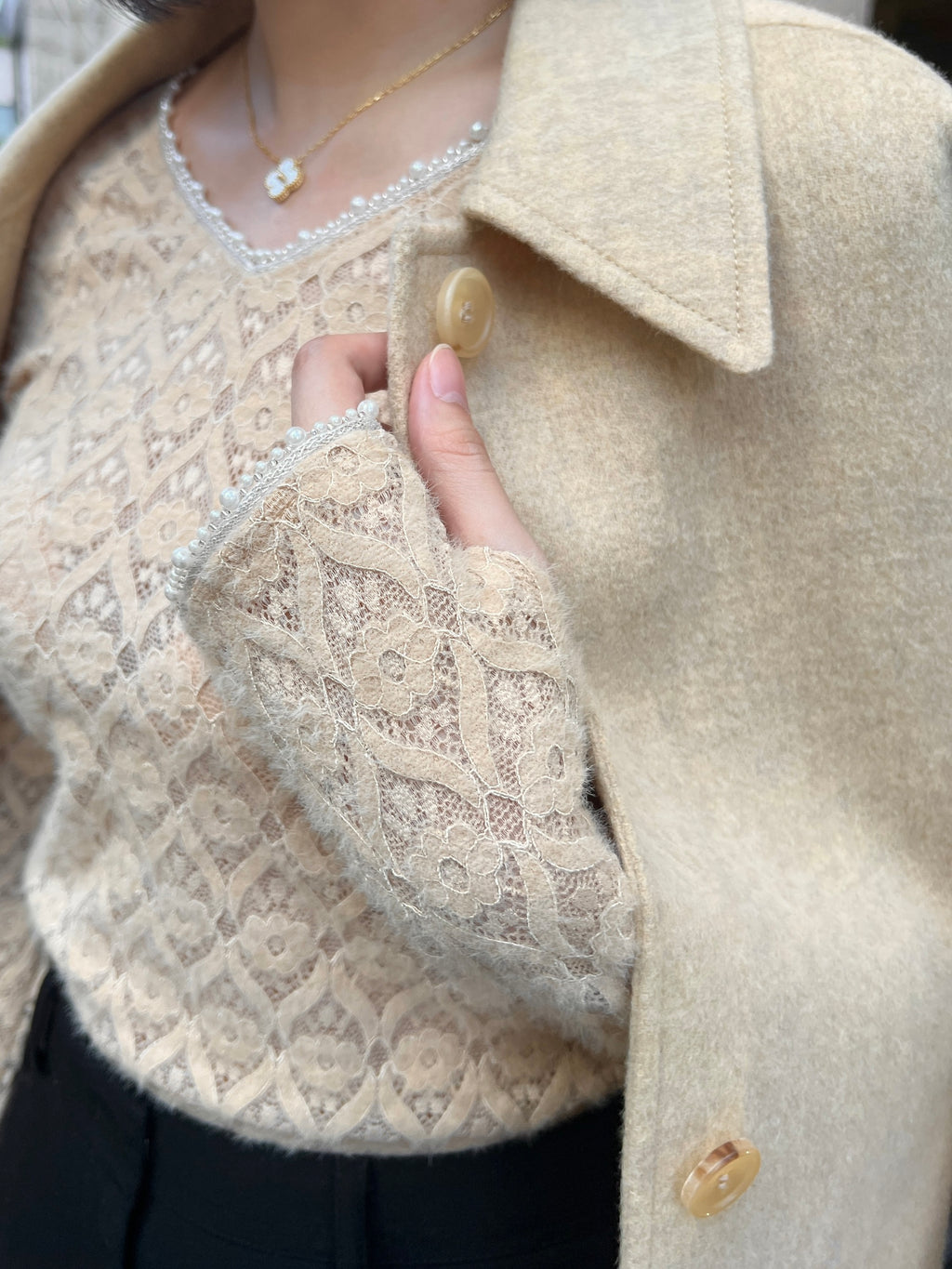 時髦設計 排釦手工羊毛大衣 90%Wool HW2302