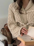 漂亮織紋牛角釦羊毛外套 Wool21% Alpaca5% JK2329