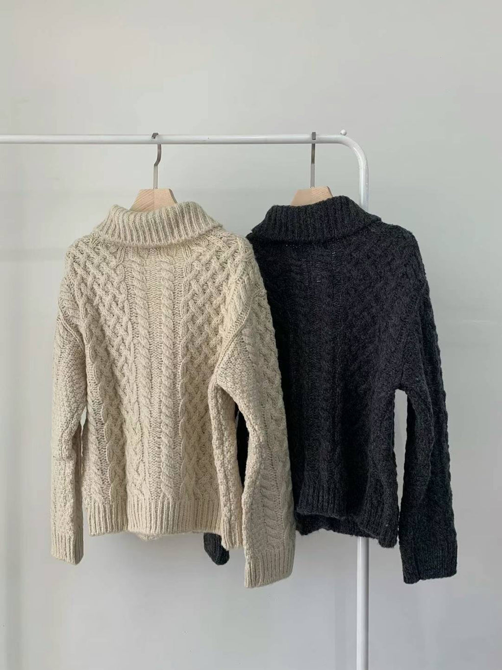 漂亮織紋牛角釦羊毛外套 Wool21% Alpaca5% JK2329
