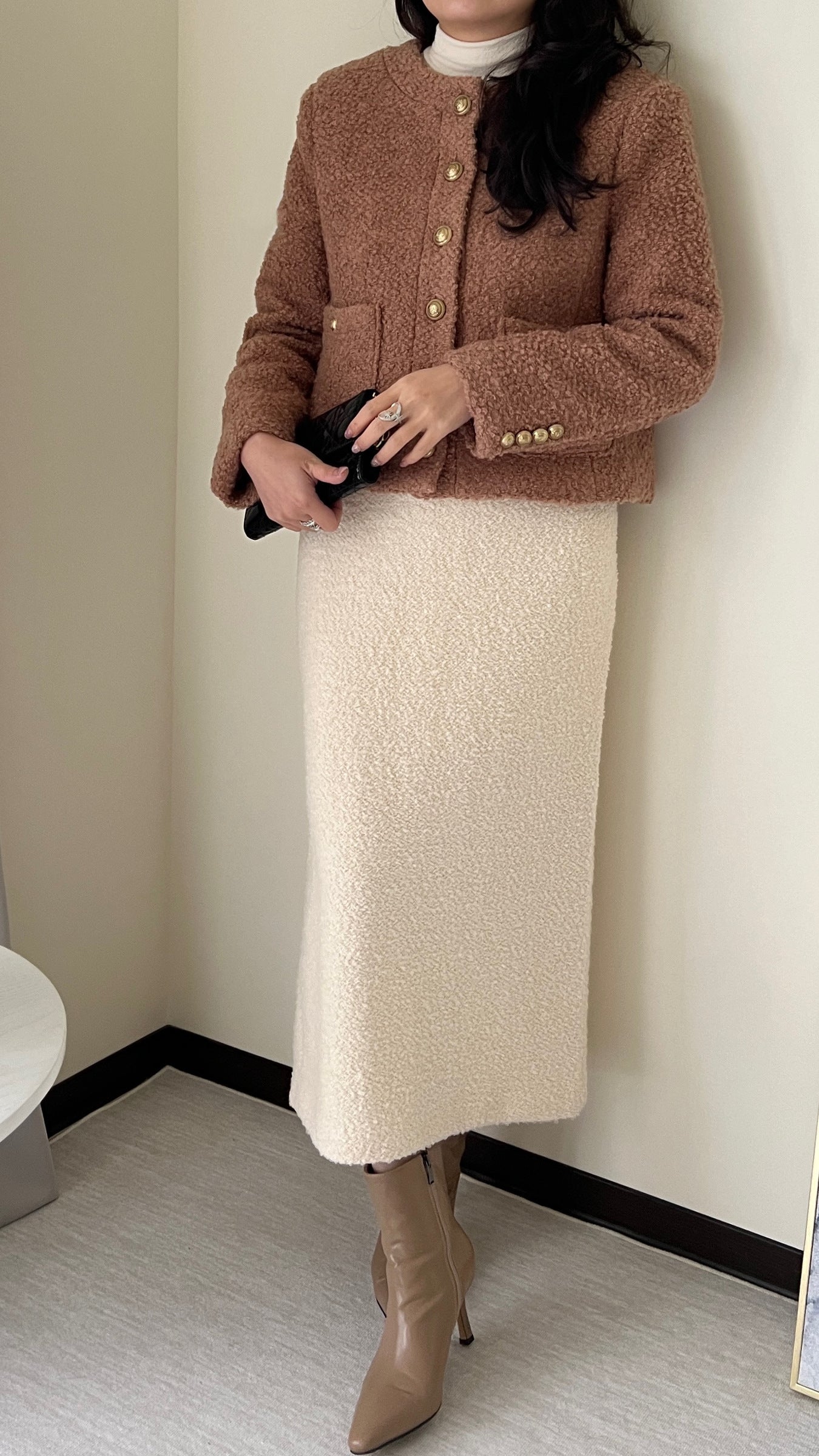 羊羔毛英倫復古金釦外套100%Wool JK2336