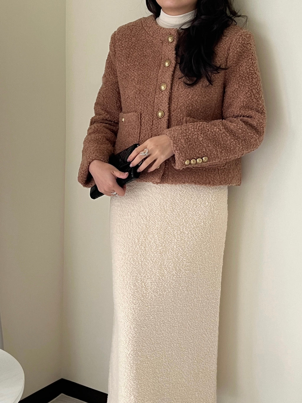 羊羔毛英倫復古金釦外套100%Wool JK2336
