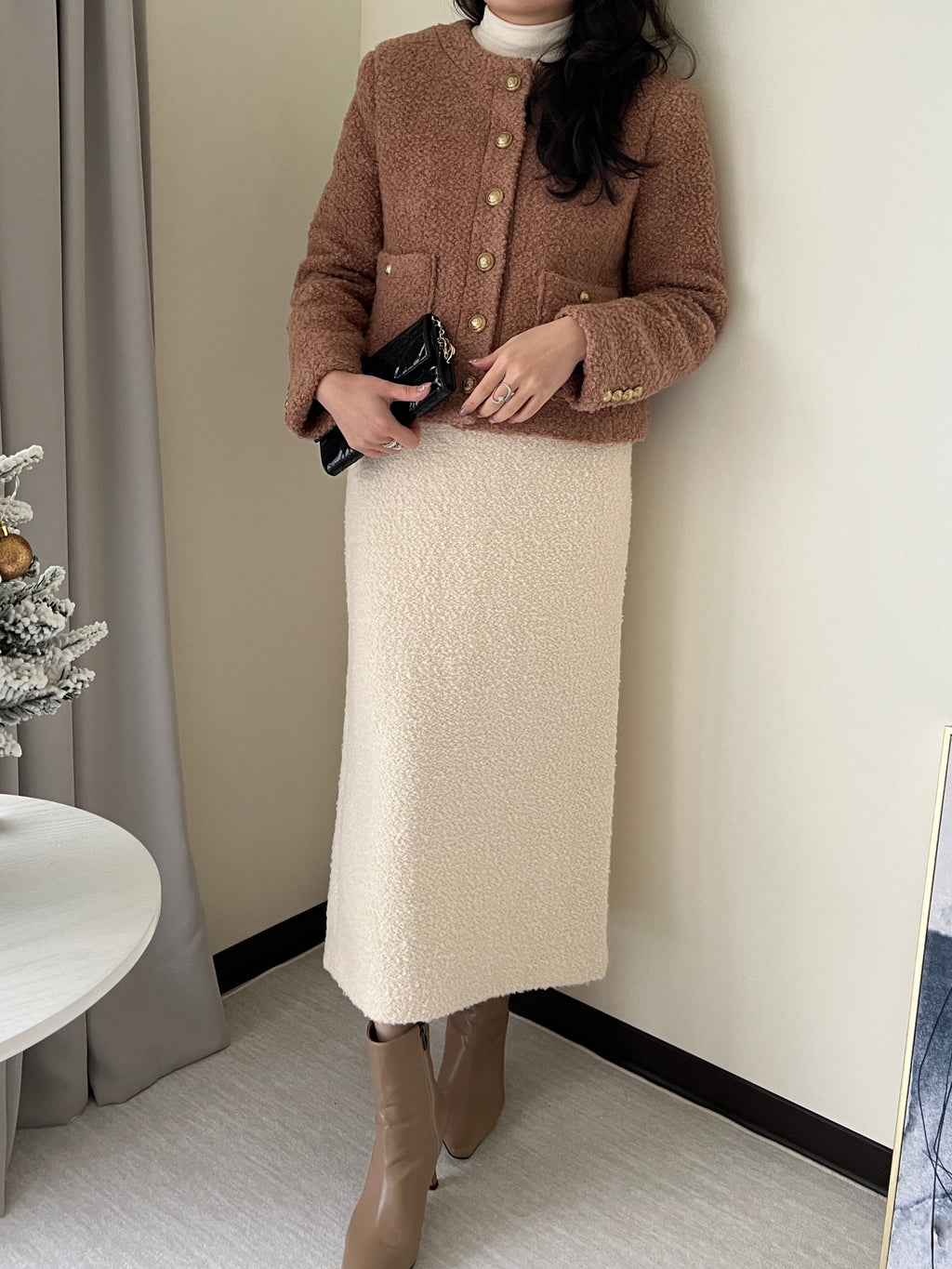羊羔毛英倫復古金釦外套100%Wool JK2336