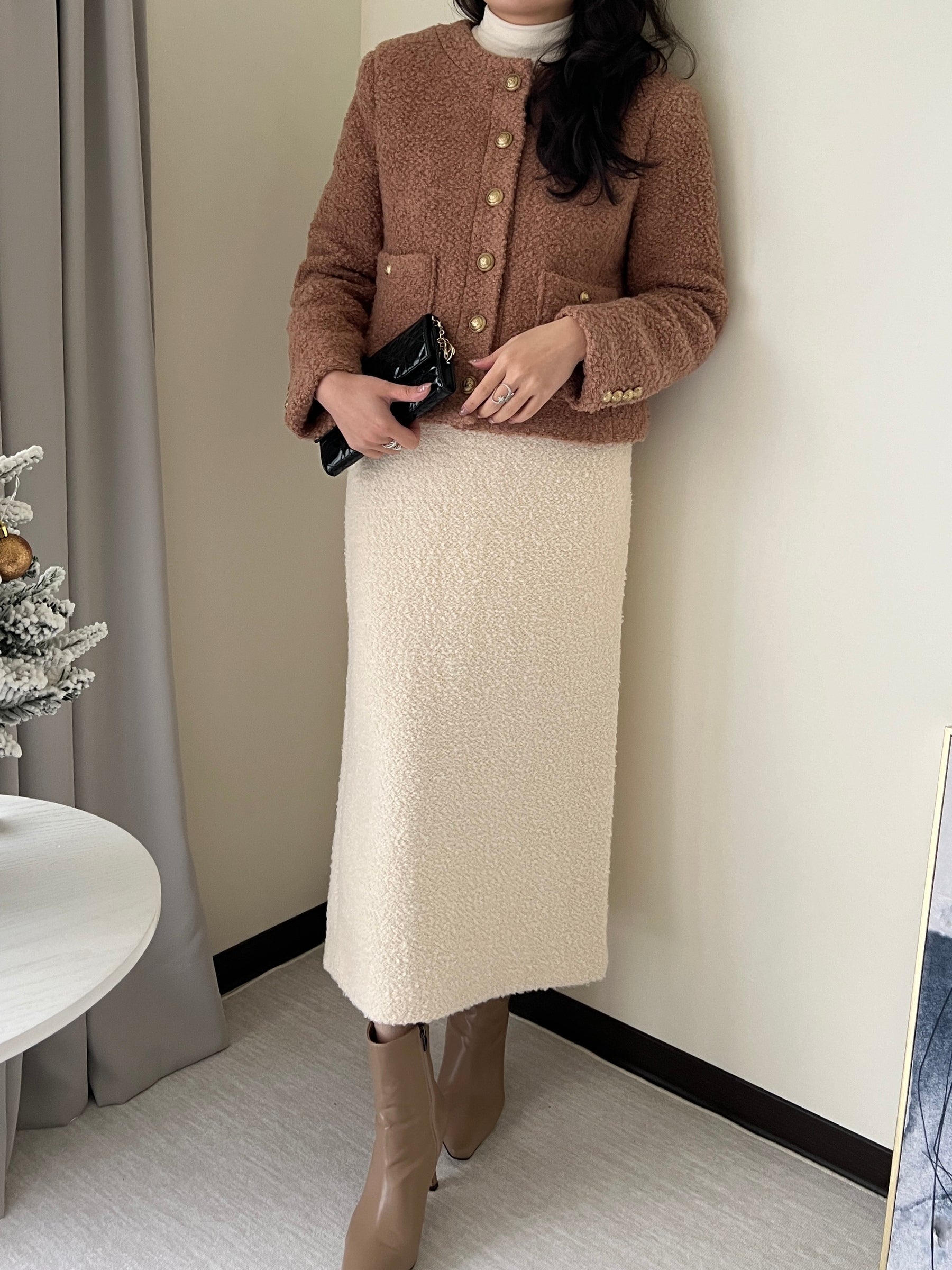 羊羔毛英倫復古金釦外套100%Wool JK2336