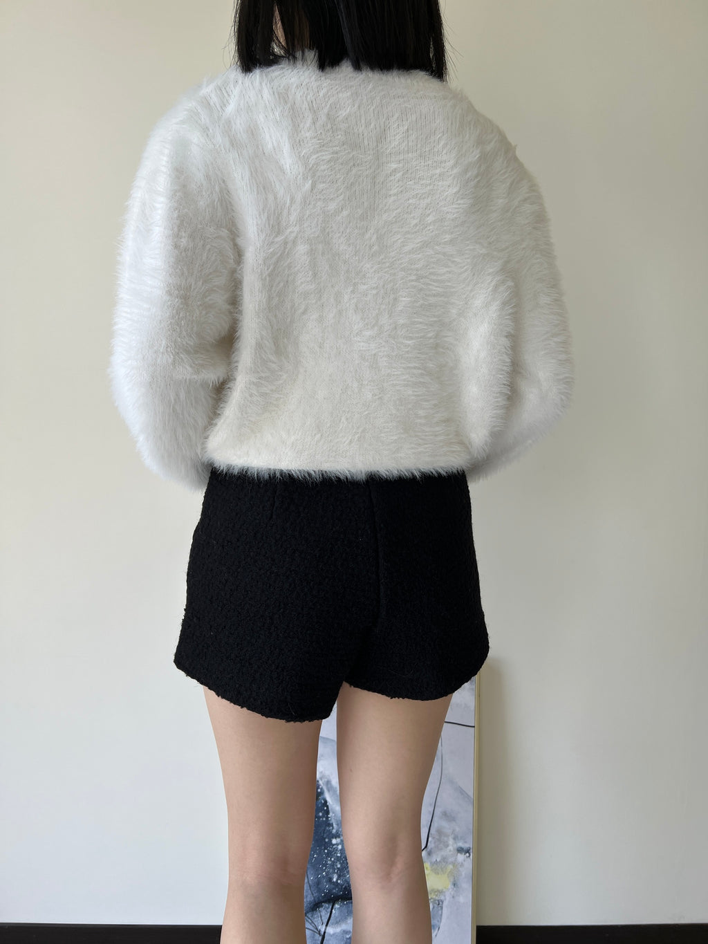 純色羊毛合身短褲 50%Ｗool PTS2328 咖色/黑色