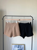 純色羊毛合身短褲 50%Ｗool PTS2328 咖色/黑色