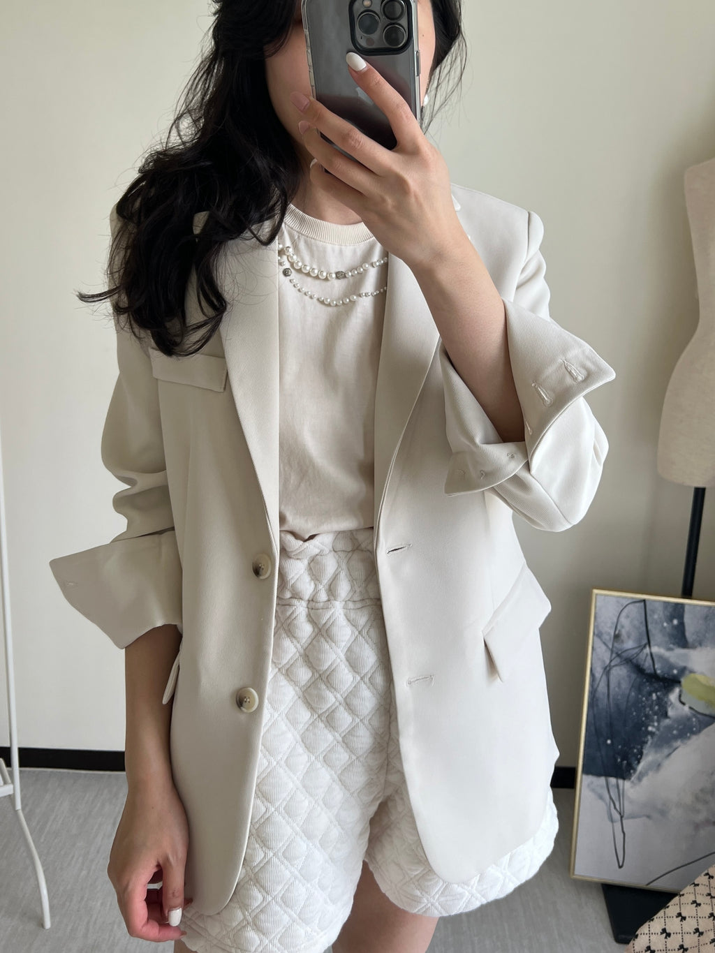 時髦剪裁反折袖西裝外套 JK2401 杏色/粉色/黑色