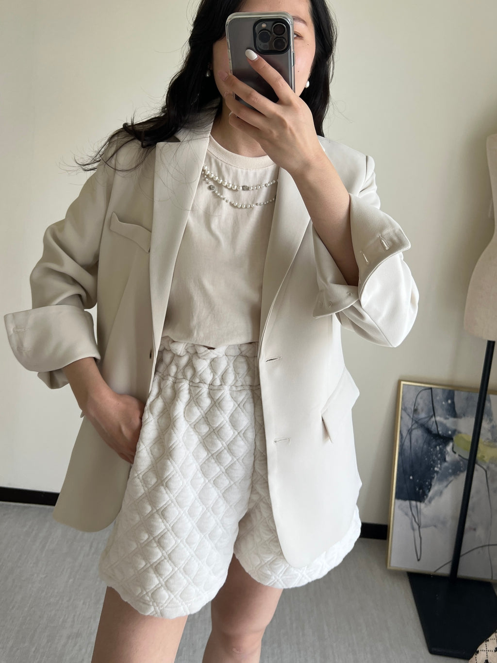 時髦剪裁反折袖西裝外套 JK2401 杏色/粉色/黑色