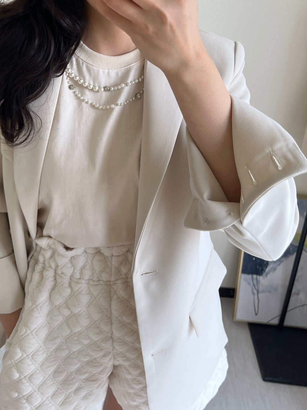 時髦剪裁反折袖西裝外套 JK2401 杏色/粉色/黑色