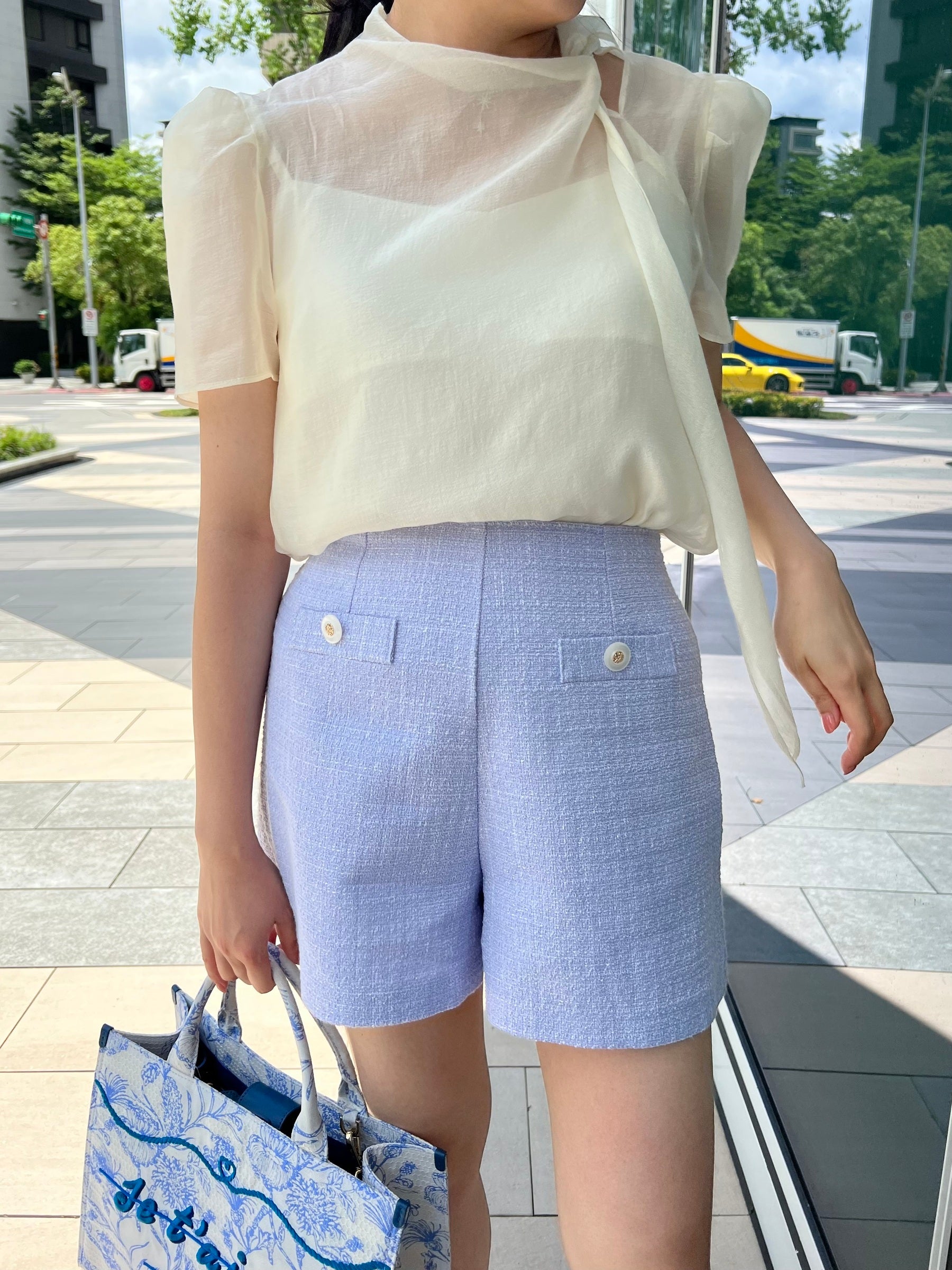 『品牌訂製』Macaron Tweed Shorts馬卡龍亮麗薄呢短褲 PTW23044S 紫陽花
