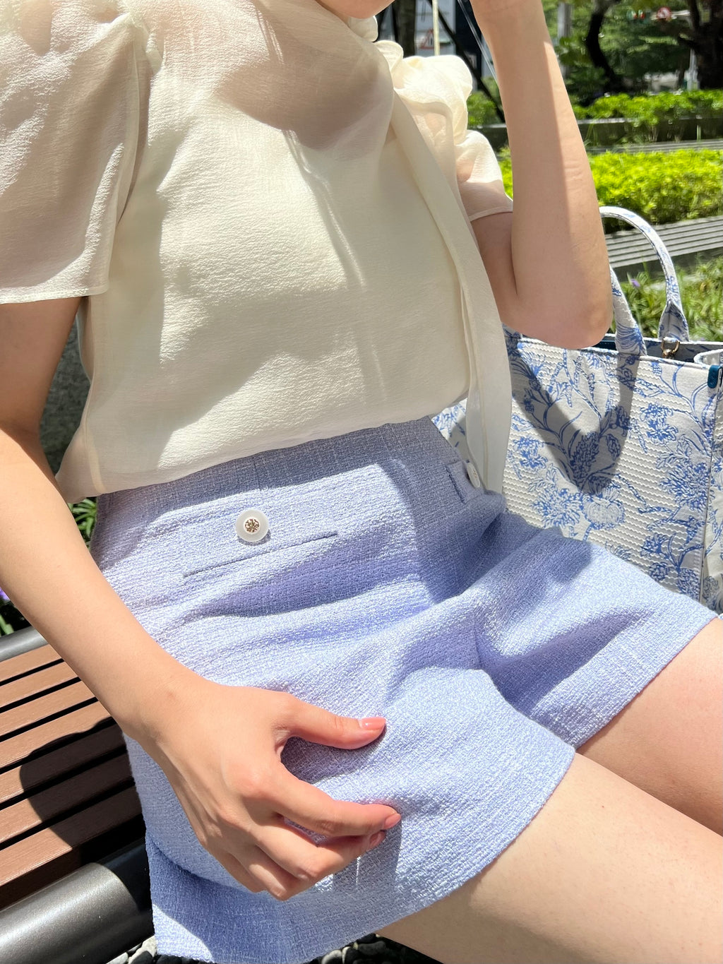 『品牌訂製』Macaron Tweed Shorts馬卡龍亮麗薄呢短褲 PTW23044S 紫陽花