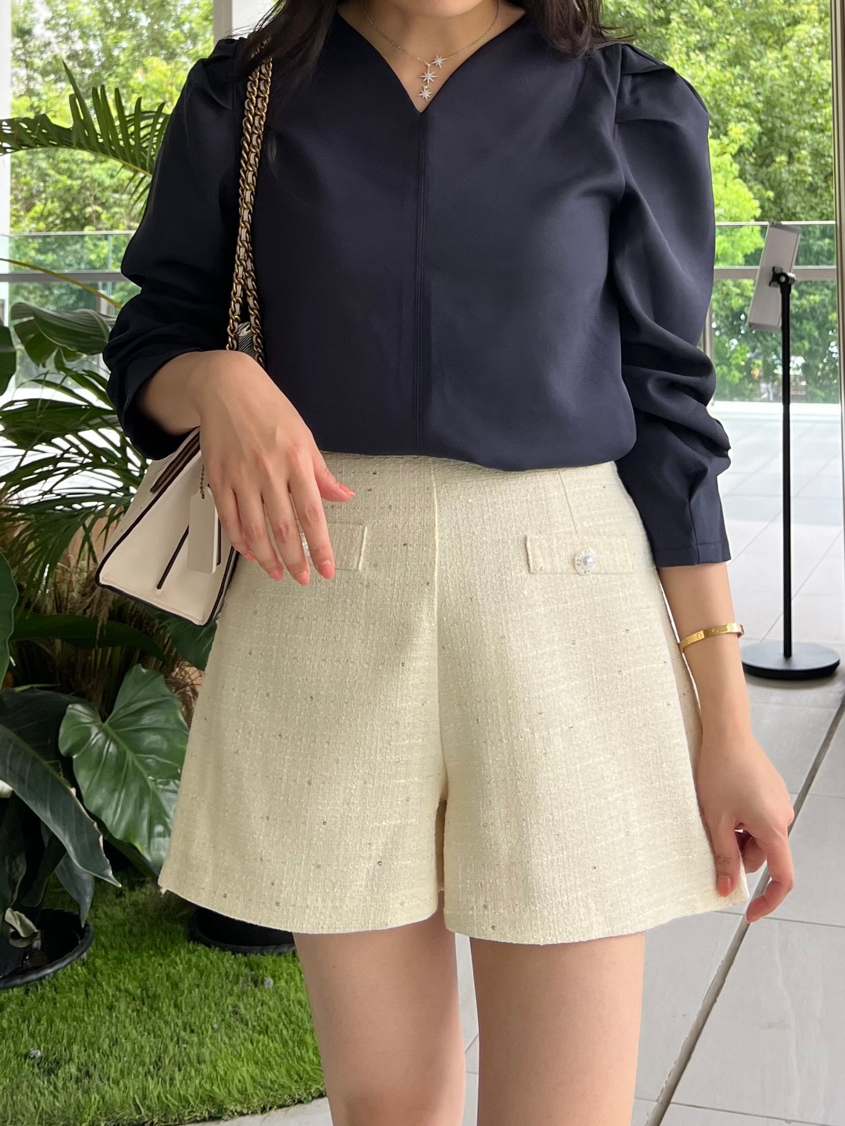 『品牌訂製』Macaron Tweed Shorts馬卡龍亮麗薄呢短褲 PTW23044S 紫陽花