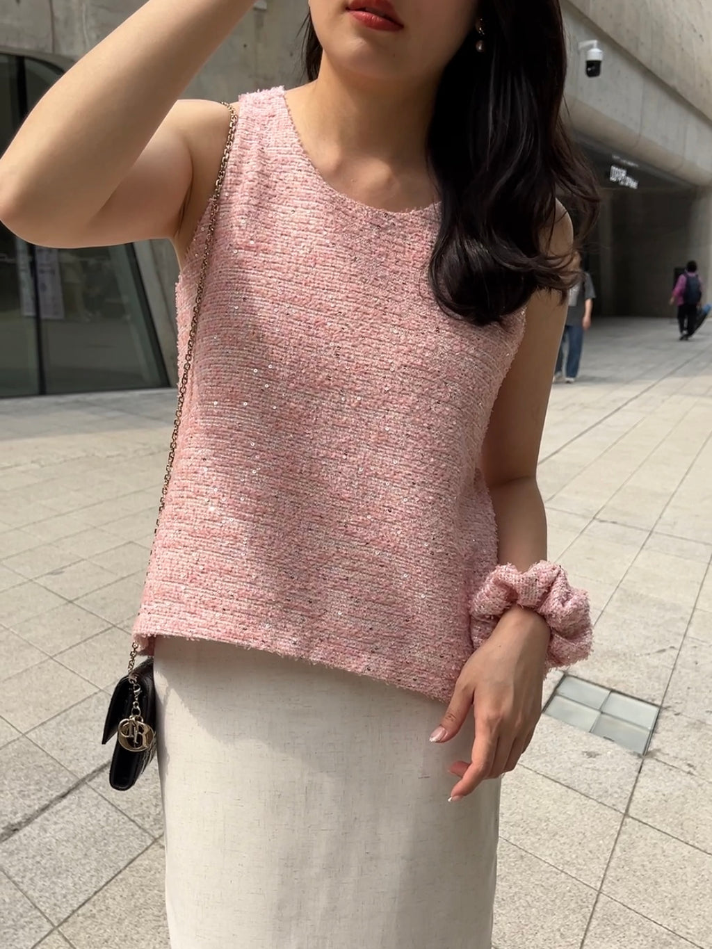 『品牌訂製』Calista Chic微削肩立體剪裁背心上衣 T24012W 輕奢粉