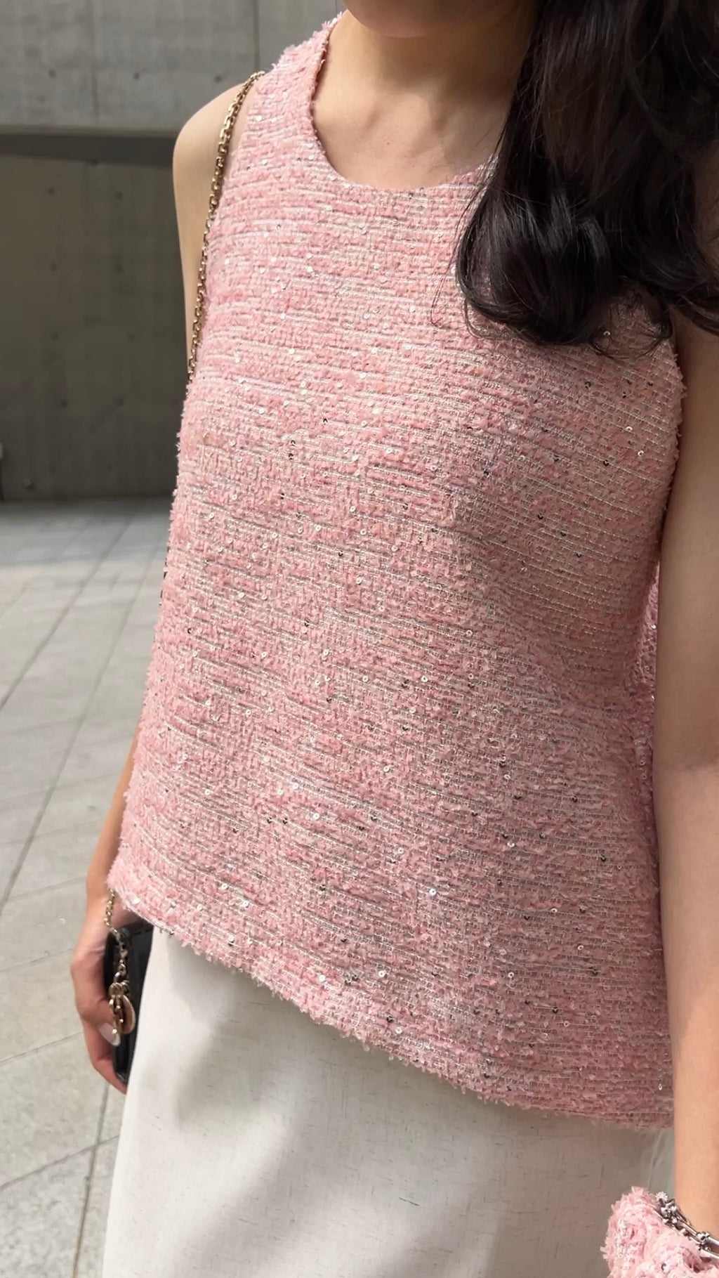 『品牌訂製』Calista Chic微削肩立體剪裁背心上衣 T24012W 輕奢粉