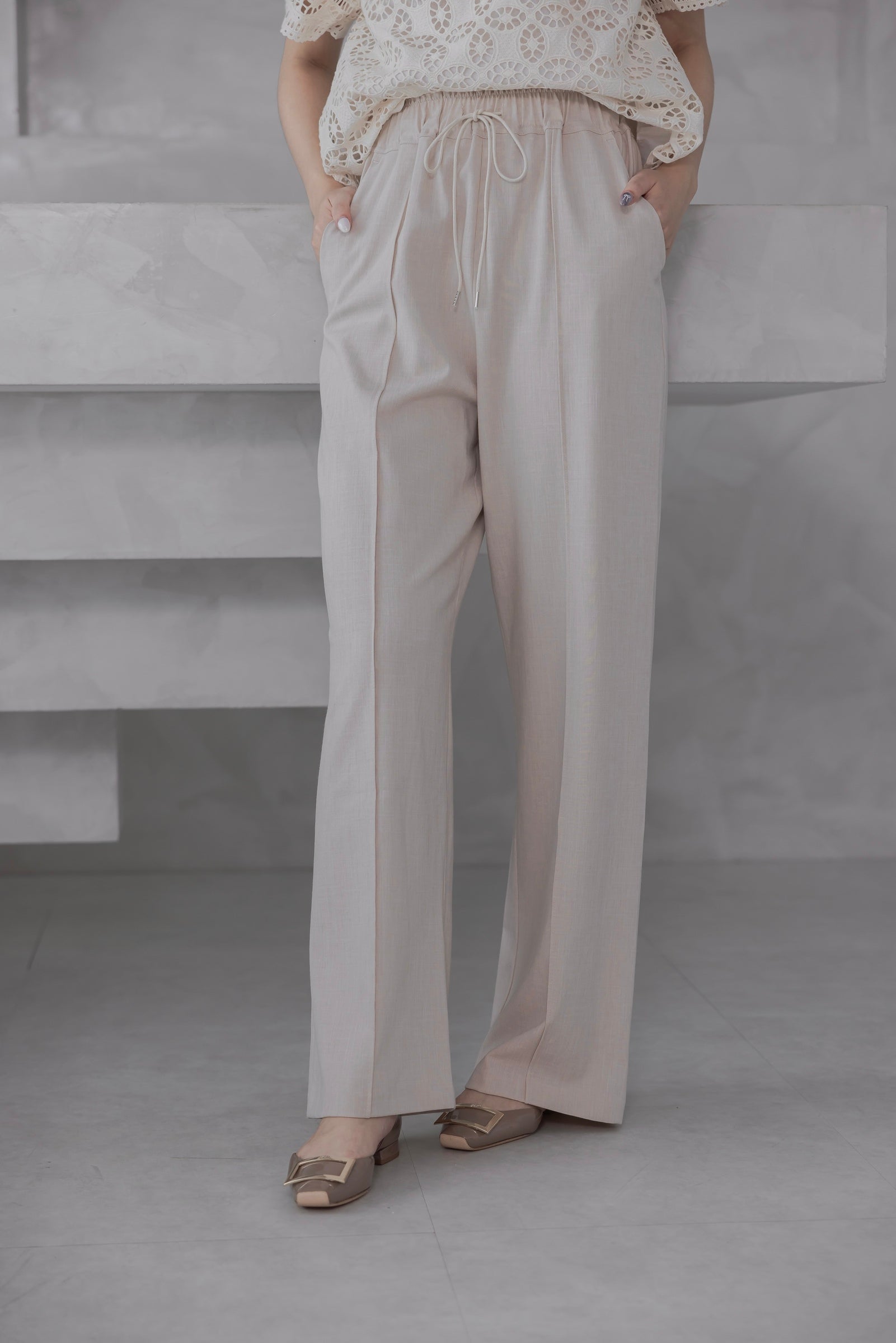 Elena Versatile Pants 舒適面料修長寬褲『0感褲』 PTW24013L 柔米色