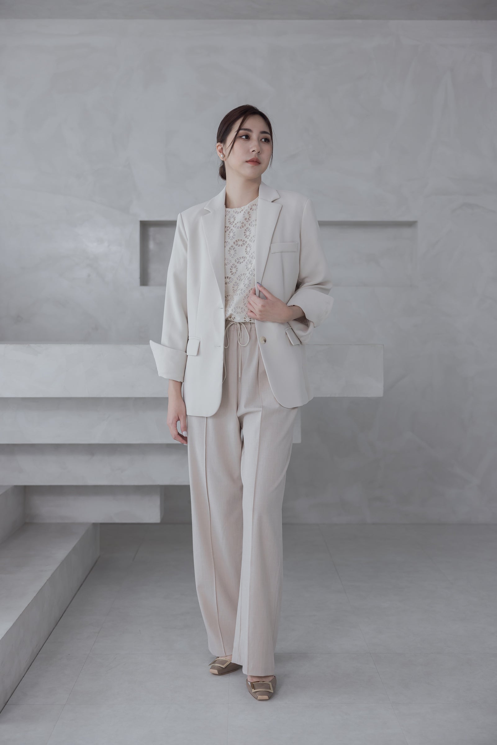 Elena Versatile Pants 舒適面料修長寬褲『0感褲』 PTW24013L 柔米色