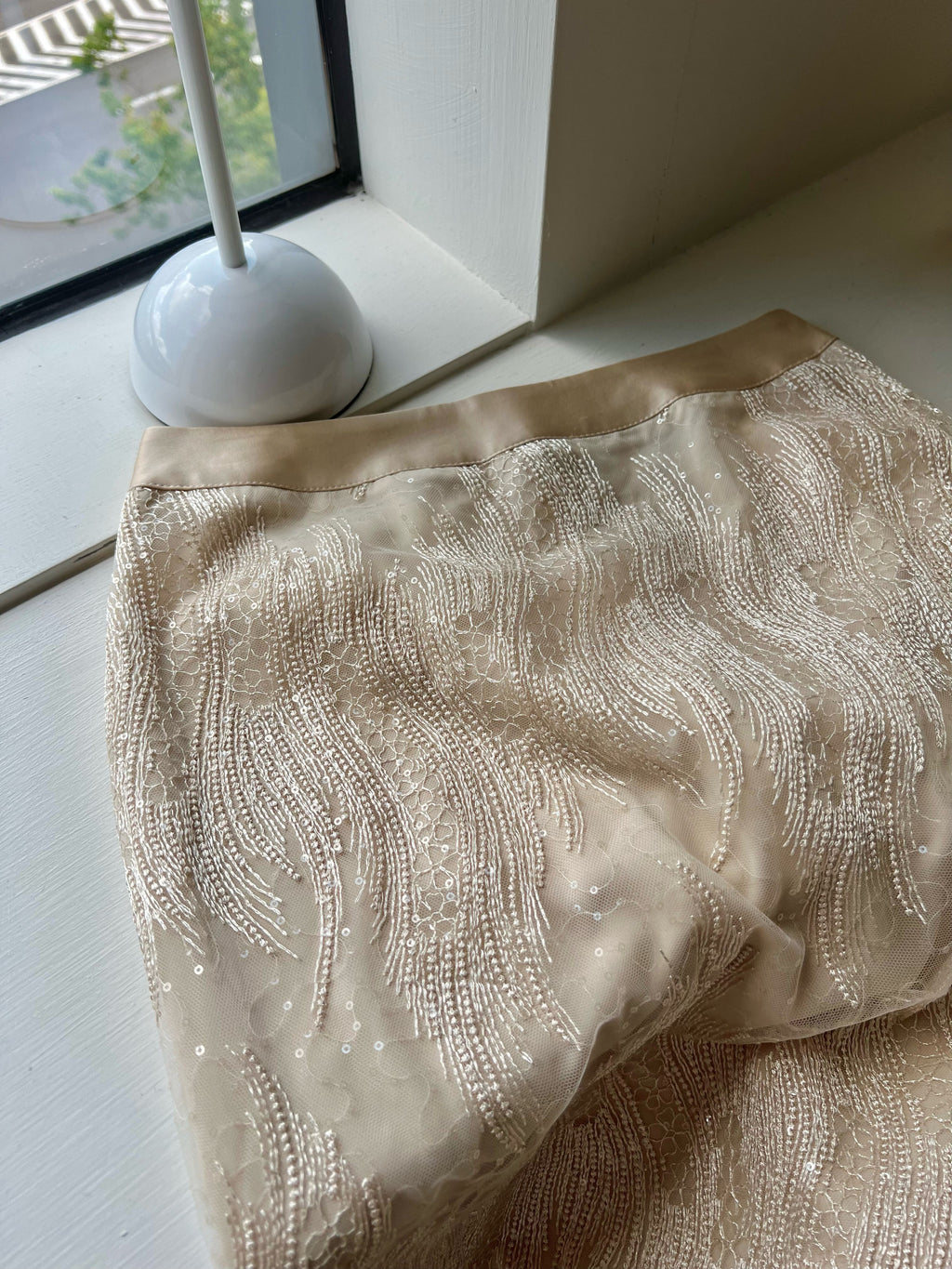 花藤亮片蕾絲裙 SK3420 香檳杏/高級黑