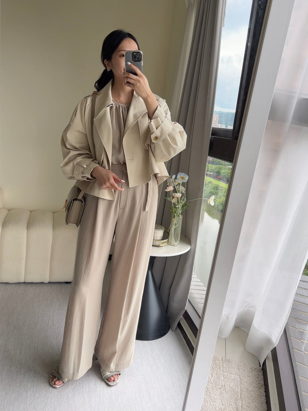 率性短版風衣外套 JK3504 淺杏色
