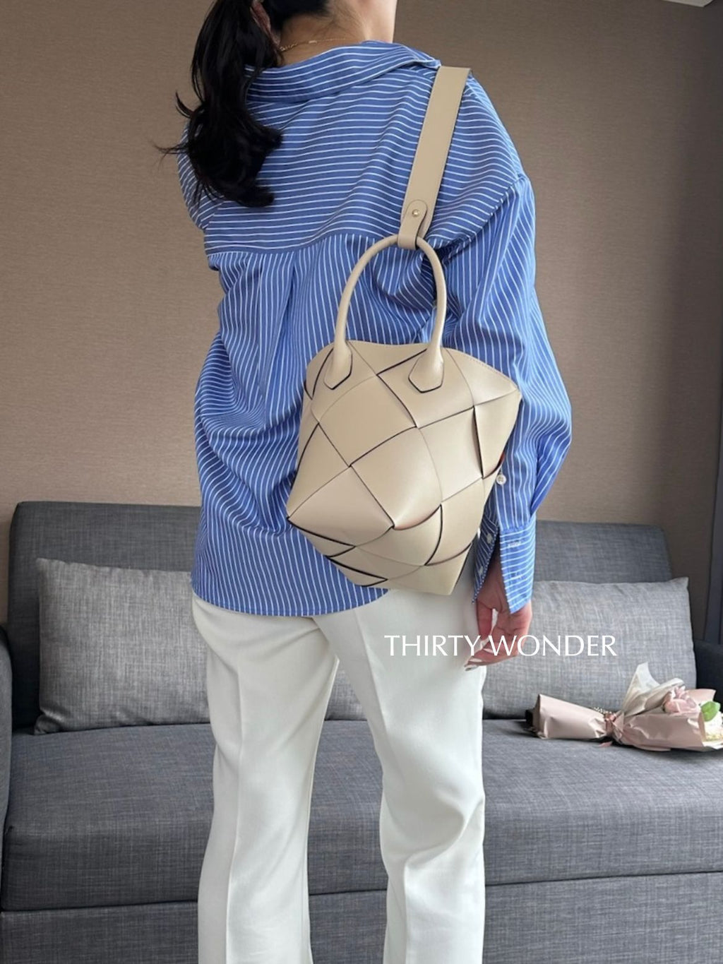 Méron Crafted Woven 手工牛皮撞色編織包