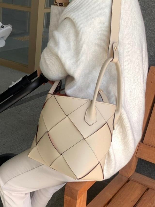Méron Crafted Woven 手工牛皮撞色編織包