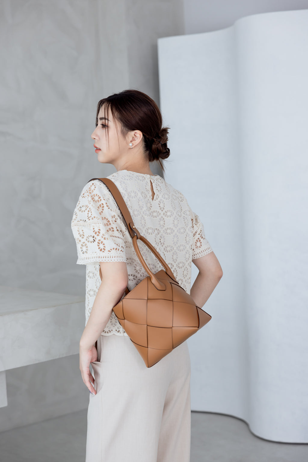 Méron Crafted Woven 手工牛皮撞色編織包