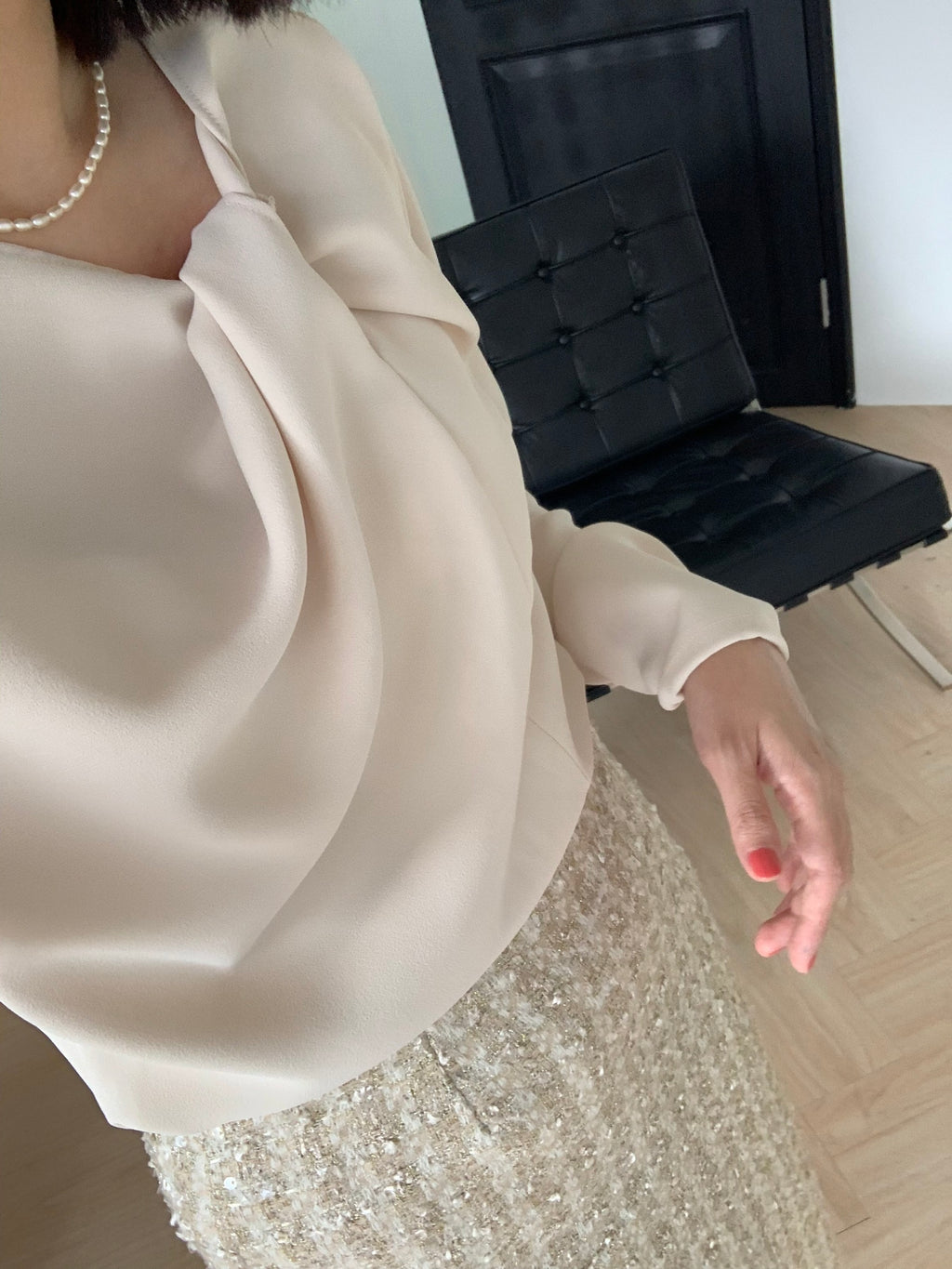 Glitter Tweed Skirt 別緻亮片裙 香檳金 SK3508