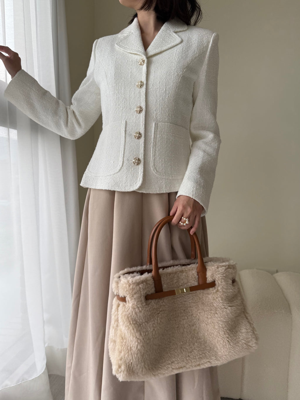 FurFur Wool Bag溫雅絨暖羊毛手提包 A3501