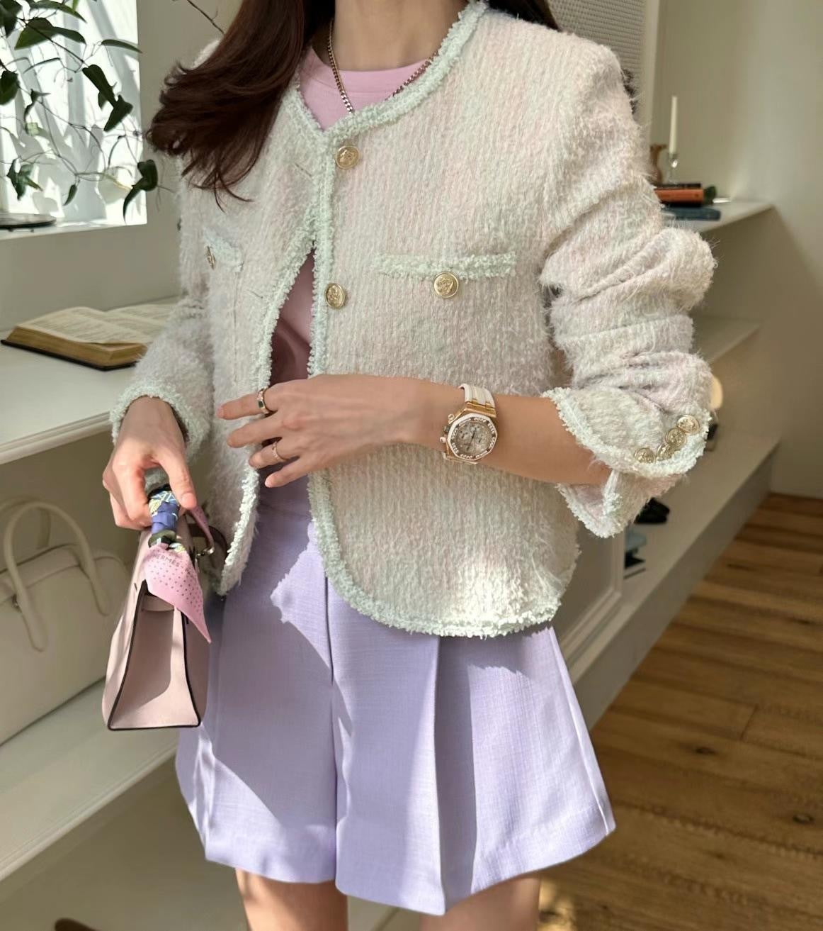 夢幻獨角獸 花呢小香風短款外套  High-End Design JK3524