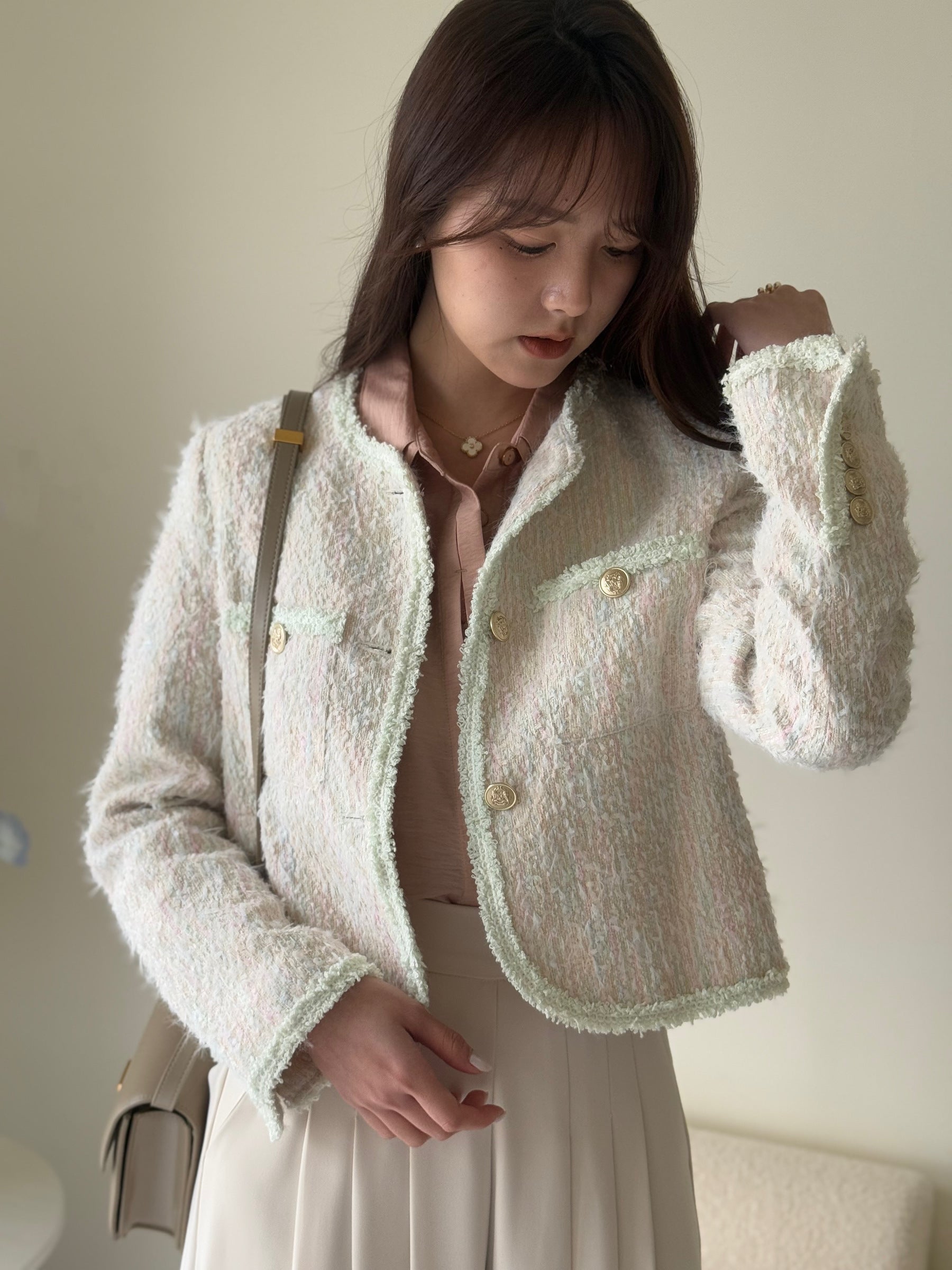 夢幻獨角獸 花呢小香風短款外套  High-End Design JK3524