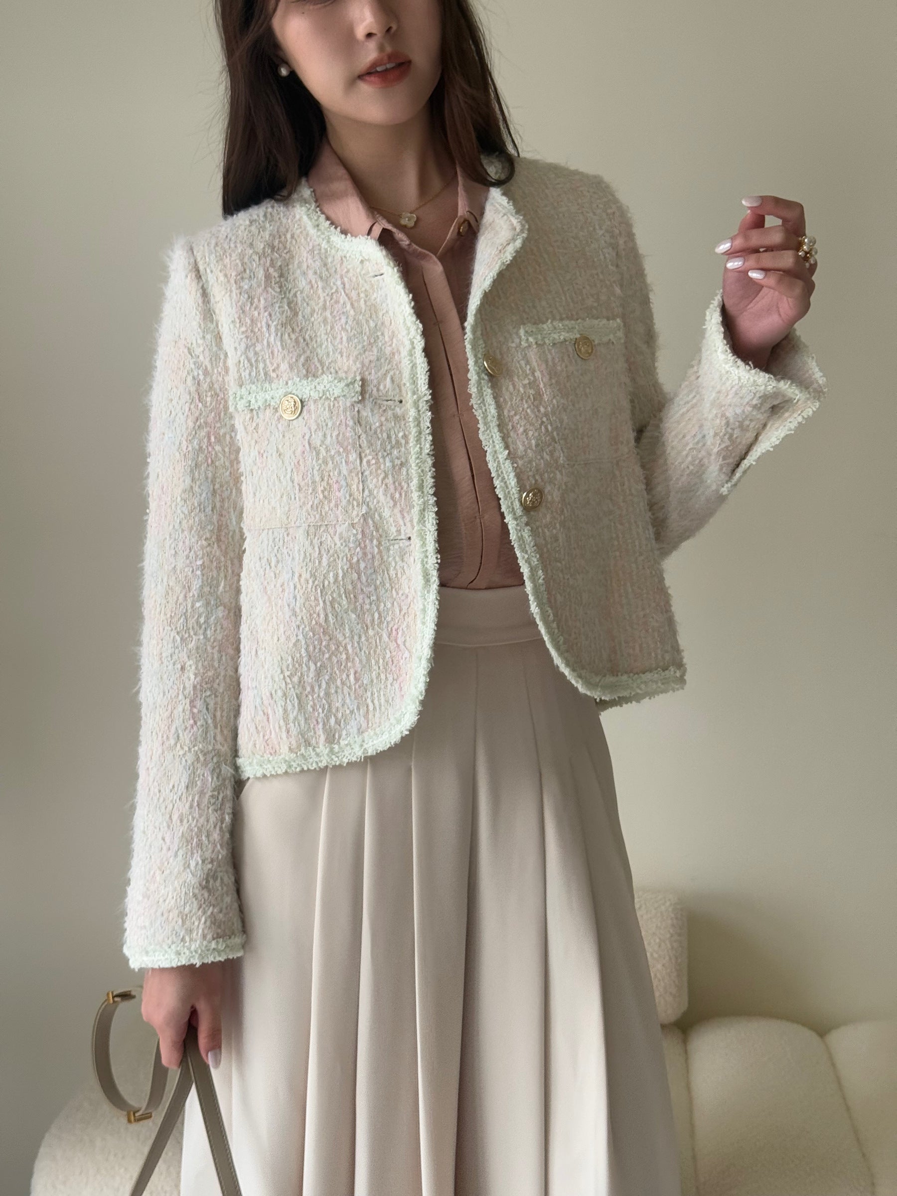 夢幻獨角獸 花呢小香風短款外套  High-End Design JK3524