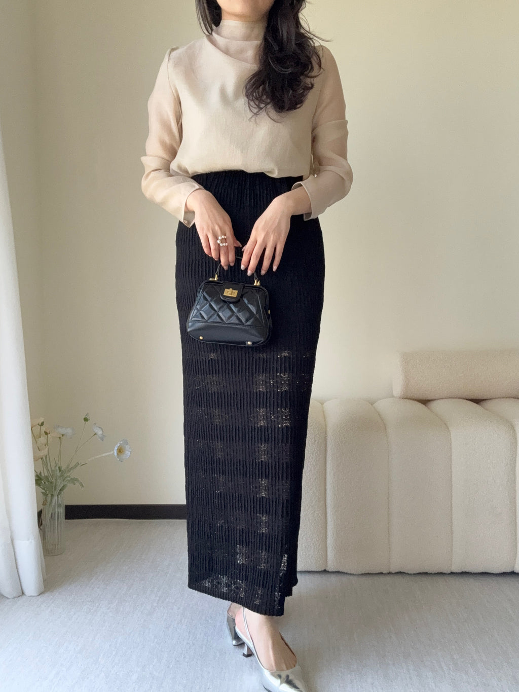 激瘦高彈性蕾絲裙