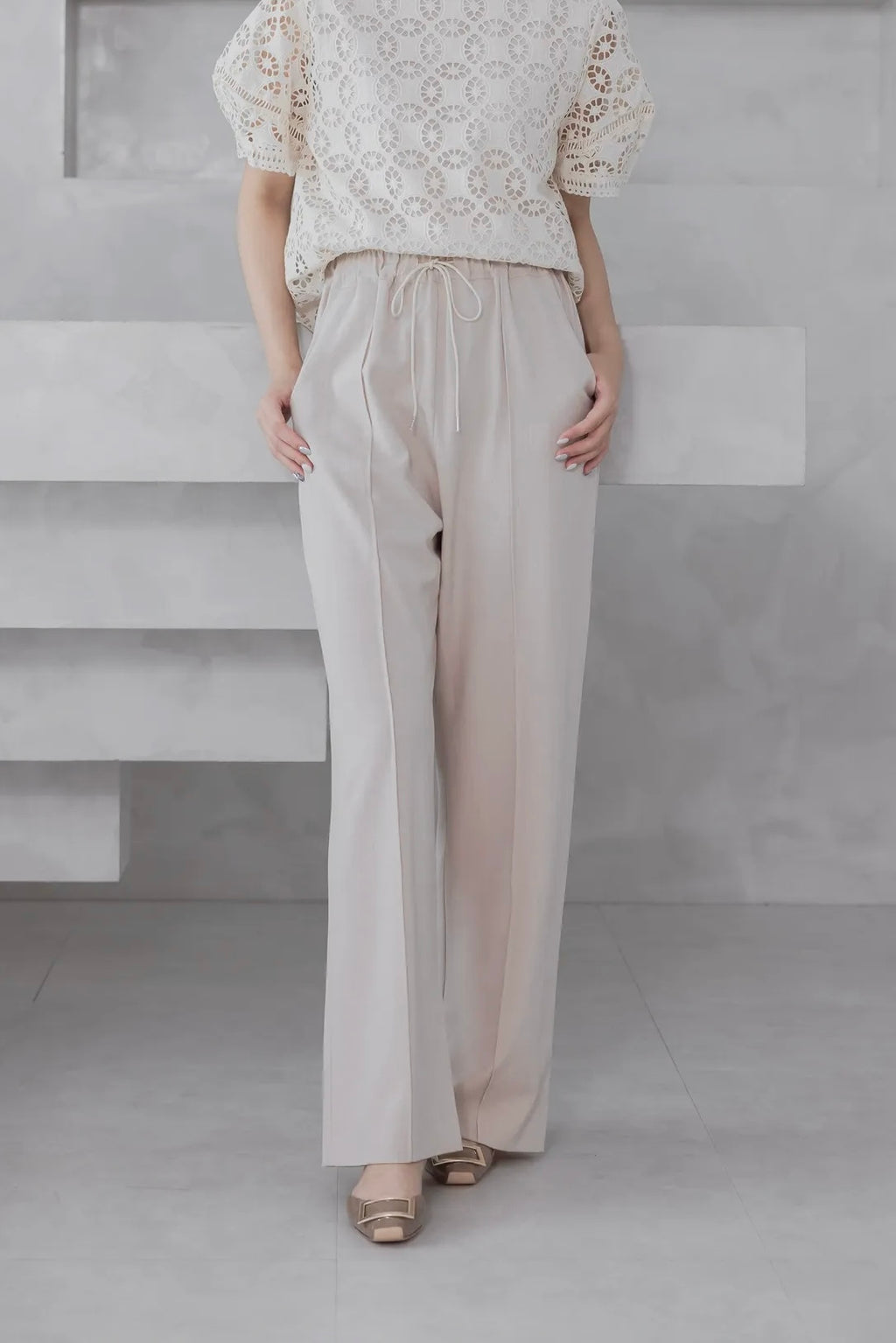 Elena Versatile Pants 舒適面料修長寬褲『0感褲』 PTW24013L 柔米色
