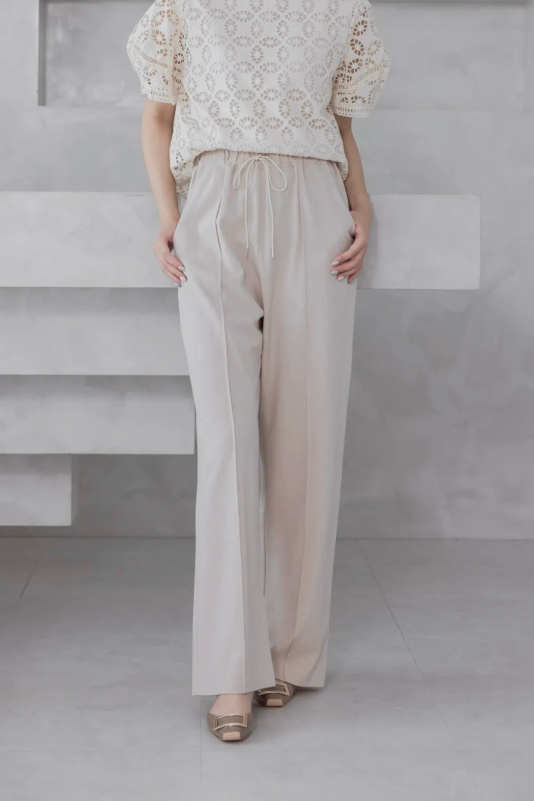 Elena Versatile Pants 舒適面料修長寬褲『0感褲』 PTW24013L 柔米色