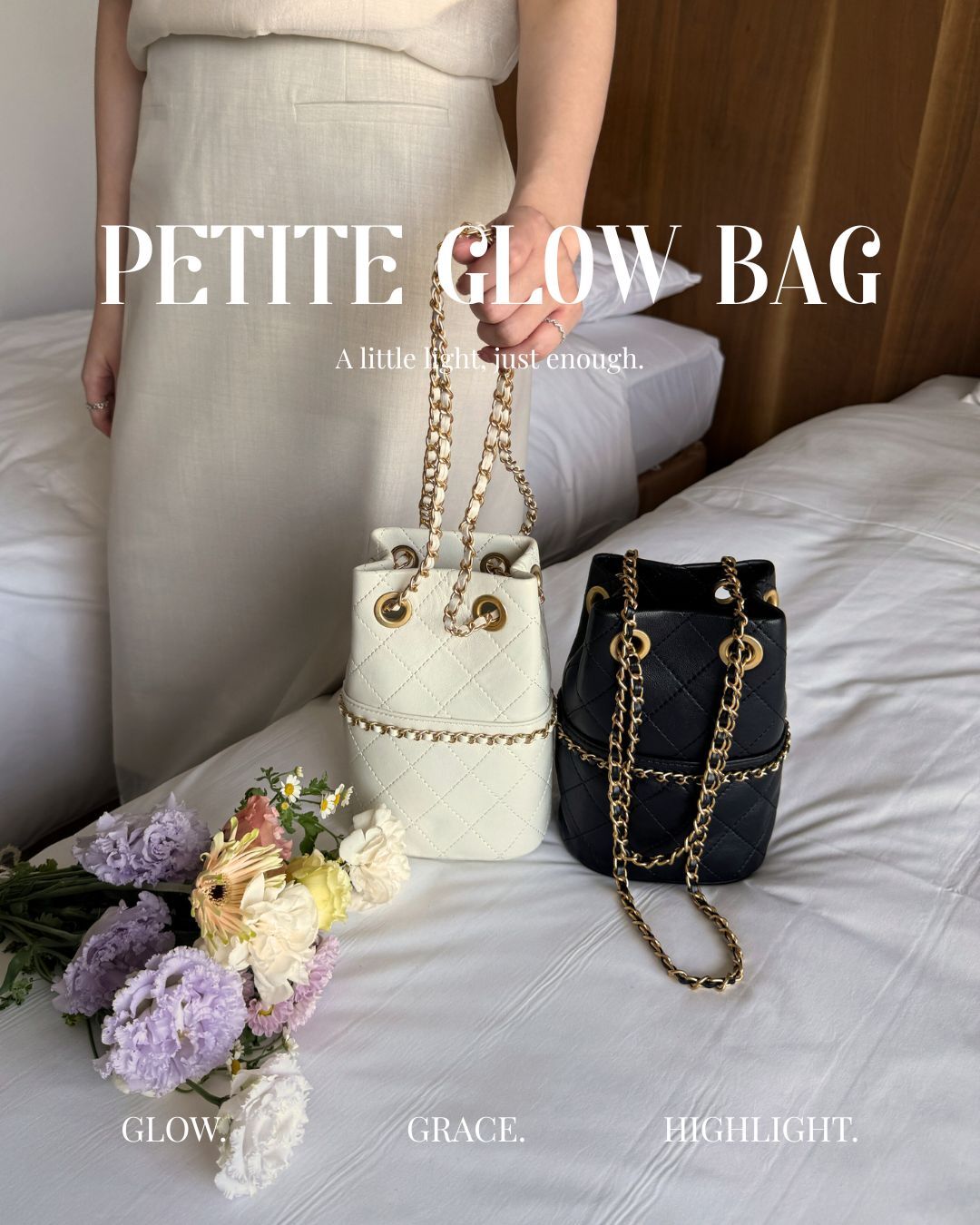 Petite Glow Bag 菱格紋牛皮鏈條包